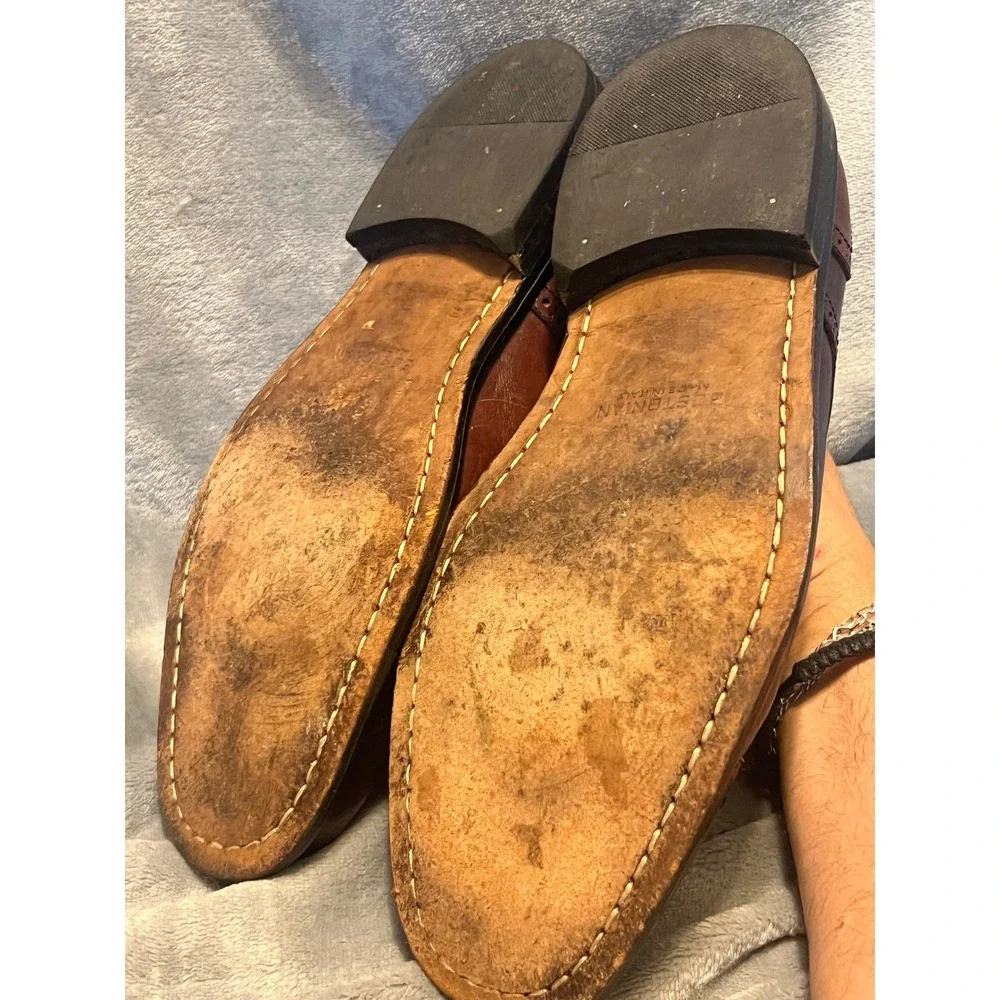 Bostonian Cap Toe Oxford Dress Shoes Mens Size 10W‎ Brown Leather Italy